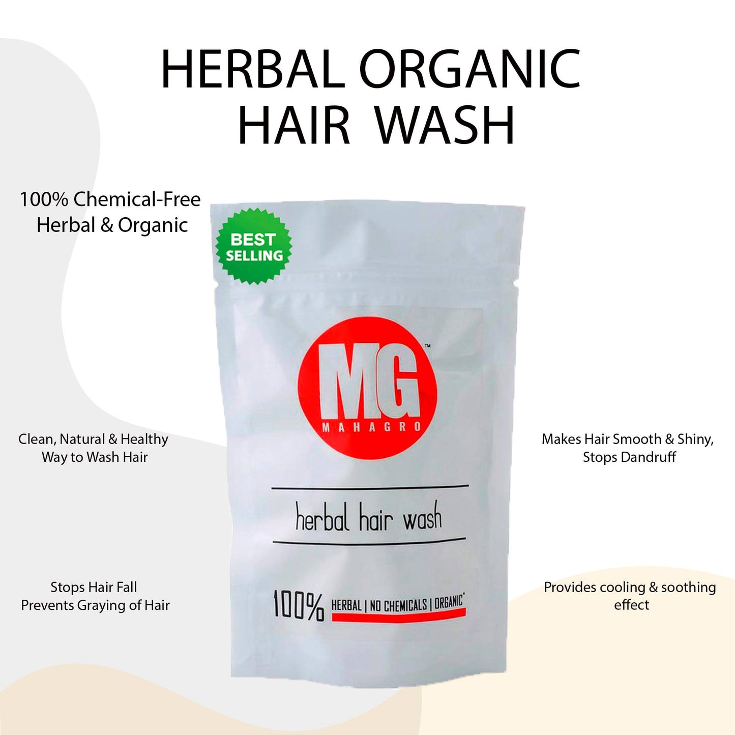 MahaGro Herbal Organic Hair Wash- 400g (200g Pack of 2)