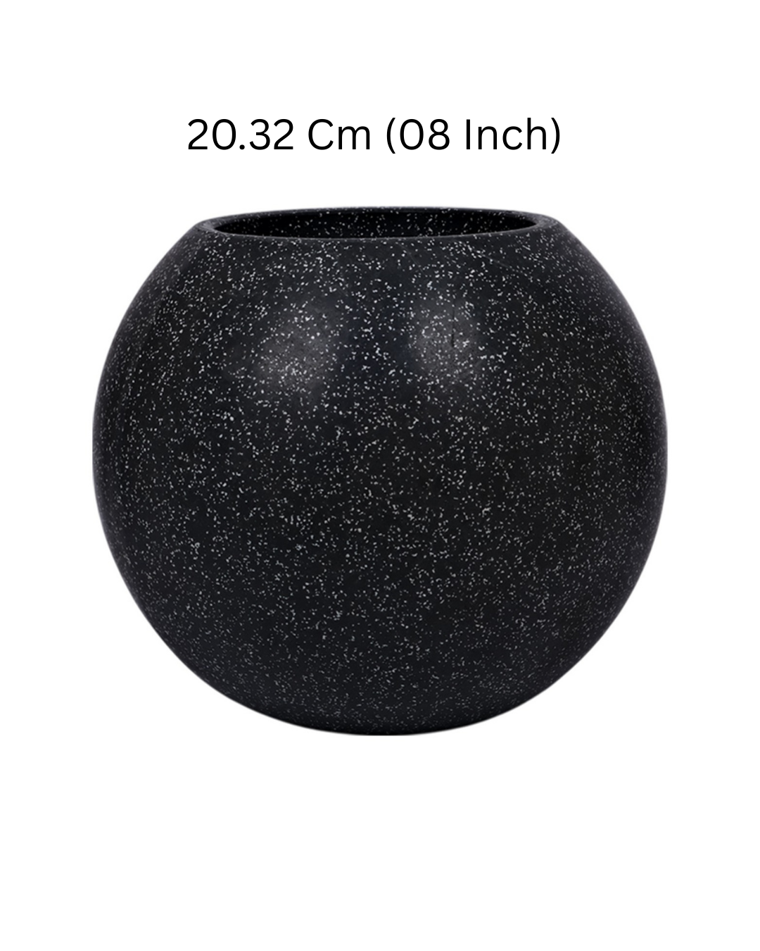 Jaguar Ball Pot 20.32 Cm (08 Inch) Grey Granite Marble - Roto Moulded Planter