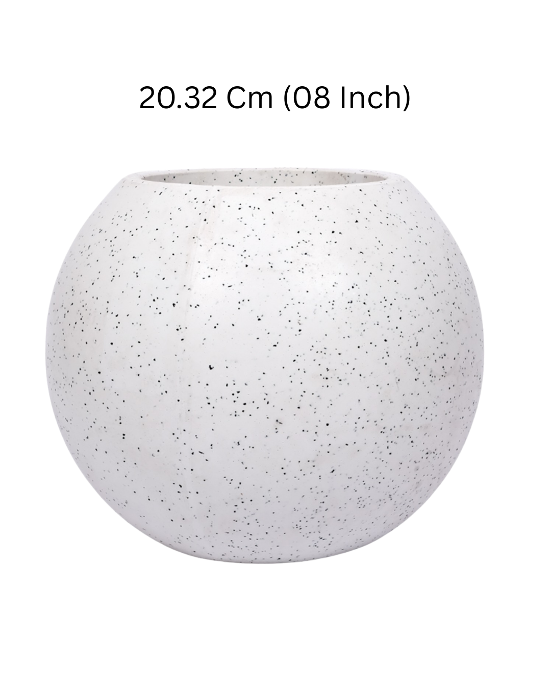 Jaguar Ball Pot 20.32 Cm (08 Inch) White Marble - Roto Moulded Planter